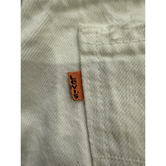 Vintage Levis 550 Womens White Denim Distressed Shorts 31 Orange Tab Made In USA - Picture 5 of 12